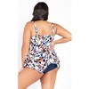 Avenue Women's Plus Size Sharkbite Print Tankini Top - 3 of 4