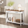 Farmhouse Console Table, 47 Inch Narrow Long Entryway Table with 2 Drawers Storage, 2 Tier Wood Console - 4 of 4