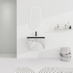 48''/24"/30"W Floating Wall-Mounted Bathroom Vanity with Unique Pattern Finish & Soft-Close Cabinet Door 4S - ModernLuxe - 1 of 4