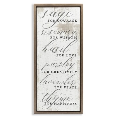 Stupell Industries Sage Basil Thyme Sentimental Phrases, 11" x 25"