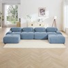 Oversized 157.2" Corduroy Modular U-Shaped Sectional Sofa with 2 Ottomans, 6-Piece Free combination, Pet-Friendly, No Assembly Required - 2 of 4