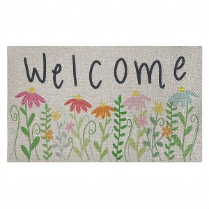 Stupell Industries Spring Wildflower Welcome Printed Outdoor Imitation Sisal Door Mat, design by Emily Cromwell - 1 of 4