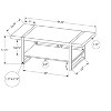 NicBex 47.25 Inch Rectangle Coffee Table with Storage Shelf and Metal Legs for Living Room,Dining Room,Bedroom - 3 of 4
