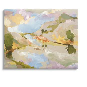 Stupell Industries Abstract Mountain Reflection Painting Canvas Wall Art