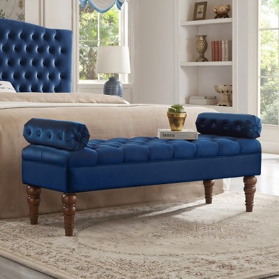 Velvet Bed Bench,Upholstered Bench with Tufted Button,For Home-Maison Boucle