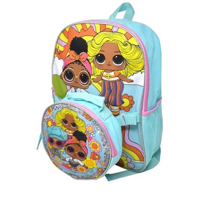 LOL Dolls Girls Backpack with Lunch Bag 16" Blue