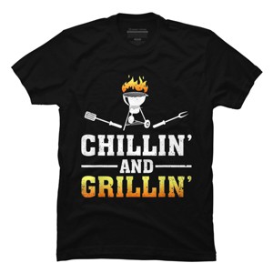Men's Design By Humans Chillin' and Grillin' By natasashoppu T-Shirt - 1 of 2