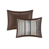 5Pcs Bedspread Set Traditional Jacquard Leaf Medallion Motif Reversible Cotton Filled - 4 of 4