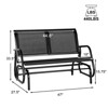 COWLOWN Black Outdoor Rocking Swing Chair, Patio Glider Bench, High Backrest, Breathable Mesh, Heavy, Duty Metal, Clearance - 4 of 4