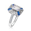 Ross-Simons 1.40 ct. t.w. CZ and .40 ct. t.w. Simulated Sapphire Ring in Sterling Silver - 3 of 4