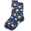 Memoi Planetarium Bamboo Blend Novelty Crew Socks Navy 9-11 - 3 of 4