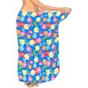 LA LEELA Women's Bikini Sarong Swimwear Cover up Skirt Bathing suit Summer Wraps Swimsuit Beach Wrap Coverups for Women One Size Blue, Floral - 4 of 4