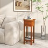 Costway Solid Wood Side Table with Acacia Wood Top Drawer & Open Shelf Small Nightstand - 4 of 4