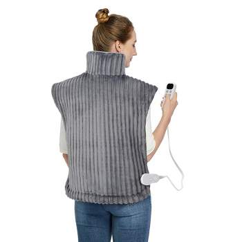 Heating Pad for Neck and Shoulders Back Pain Relief, Electric Heating Pads with Auto Shut Off, Full Body Back Heat Pad, Grey 24"x33"