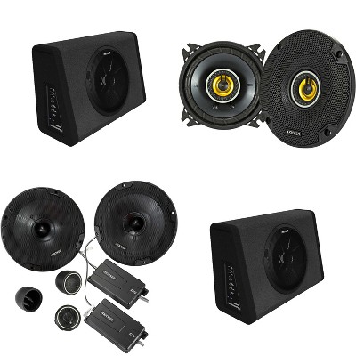 Kicker (2) 11PT250 Powered Sub Enclosure & 46CSS674 6.75" Component, 46CSC44 4" Bundle