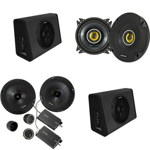 Kicker (2) 11PT250 Powered Sub Enclosure & 46CSS674 6.75" Component, 46CSC44 4" Bundle - 1 of 4