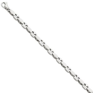 Black Bow Jewelry Men's 6.75mm 14k White Gold Fancy Anchor Link Chain Bracelet - 1 of 4