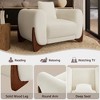 Boucle Chair, Upholstered Accent Chair Tilted Wooden Leg with Durable Comfy Boucle Thick Cushion & Pillow for Living Room - 4 of 4