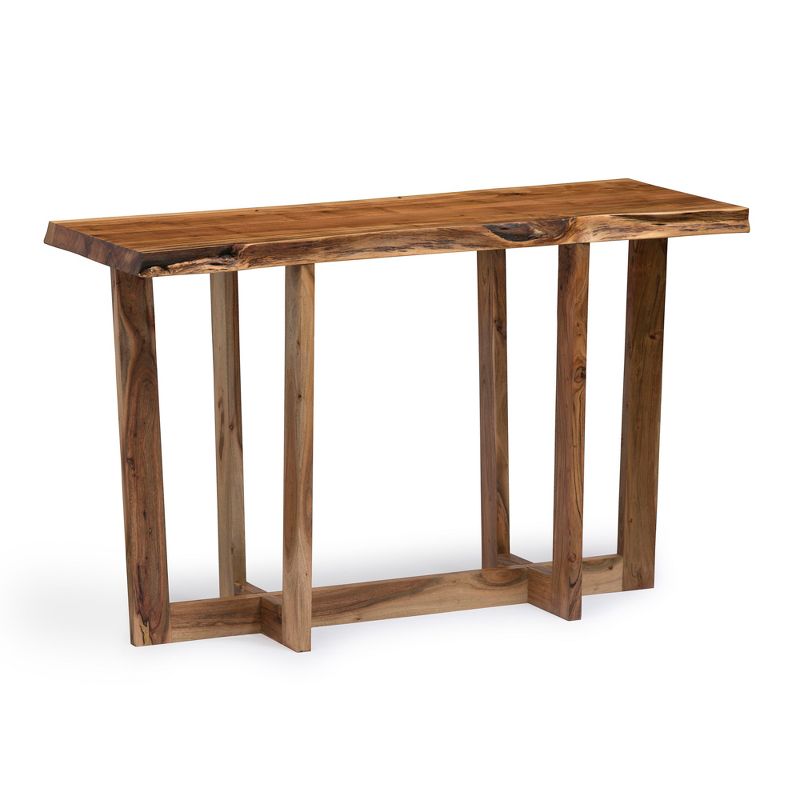 Alaterre Furniture Berkshire Natural Brown Live Edge Media Console Table Solid Wood, 1 of 8