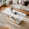Hommoo Rectangle Coffee Table, 47.24" Center Table Faux Marble - 4 of 4
