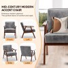 26" Wide Upholstered Mid-Century Modern Accent Chair with Rubber Wood Frame and Armrests for Living Room or Bedroom -3irtyhousy - 3 of 4