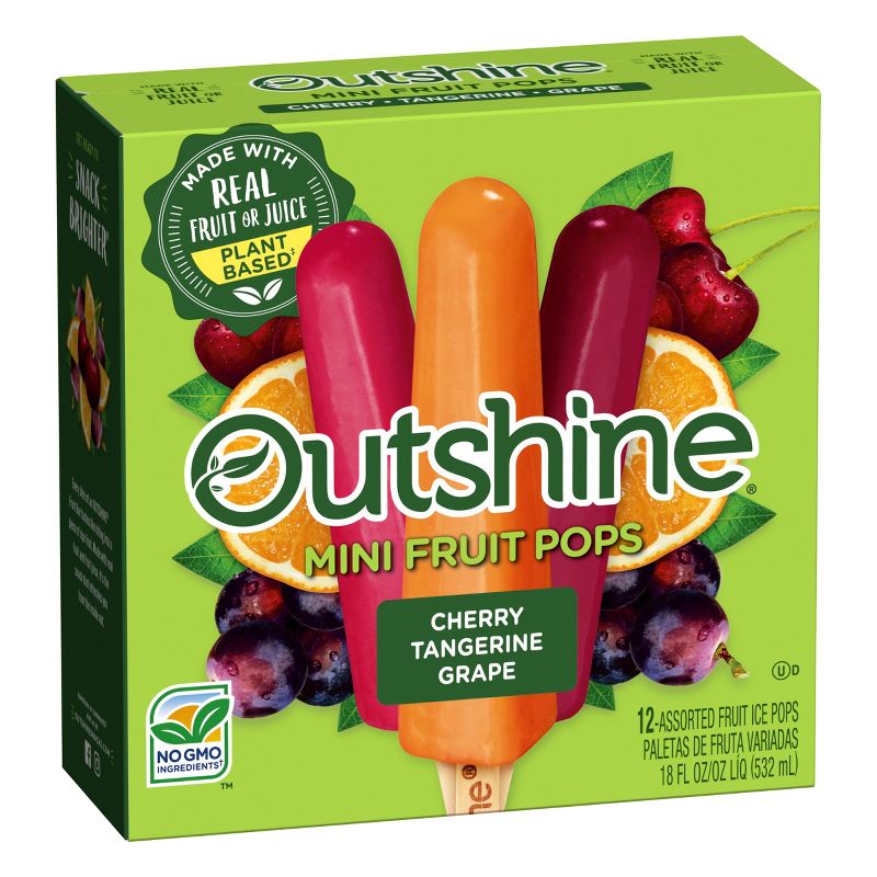 Outshine Cherry/Tangerine/Grape Frozen Fruit Bars - 18oz/12ct, 4 of 10