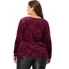 Agnes Orinda Women's Plus Size Velvet Long Sleeve Festival Fashion Top - 4 of 4