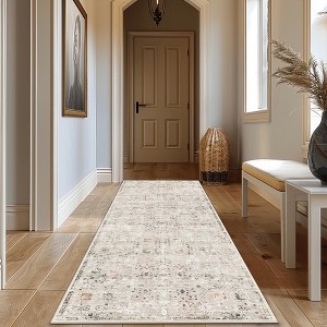 ABYNOW Machine Washable Area Rug – Soft Modern Abstract Carpet for Living Room, Bedroom, and Dining Room, Non-Slip Floor Rug - 1 of 4