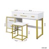 NicBex Modern Makeup Vanity Set with Mirror, 4-Drawer Dresser Table & Nightstand, Bedroom Storage Cabinet, Dresser for Bedroom - 4 of 4