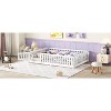 CAVINAS Full Size Wood Montessori Bed,Modern Floor Bed with Safety Guardrails and Door,Toddler Bed for Bedroom - 2 of 4