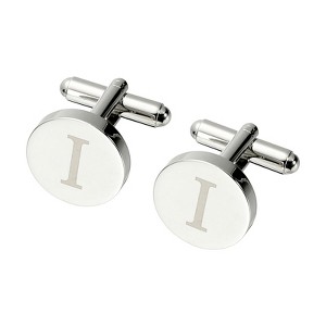 Unique Bargains Alphabet Copper Round Men Cuff Links - 1 of 4