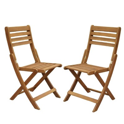 Wood Folding Chairs Set of 2, 400lb Capacity Portable Indoor Outdoor Chairs, No Assembly Needed