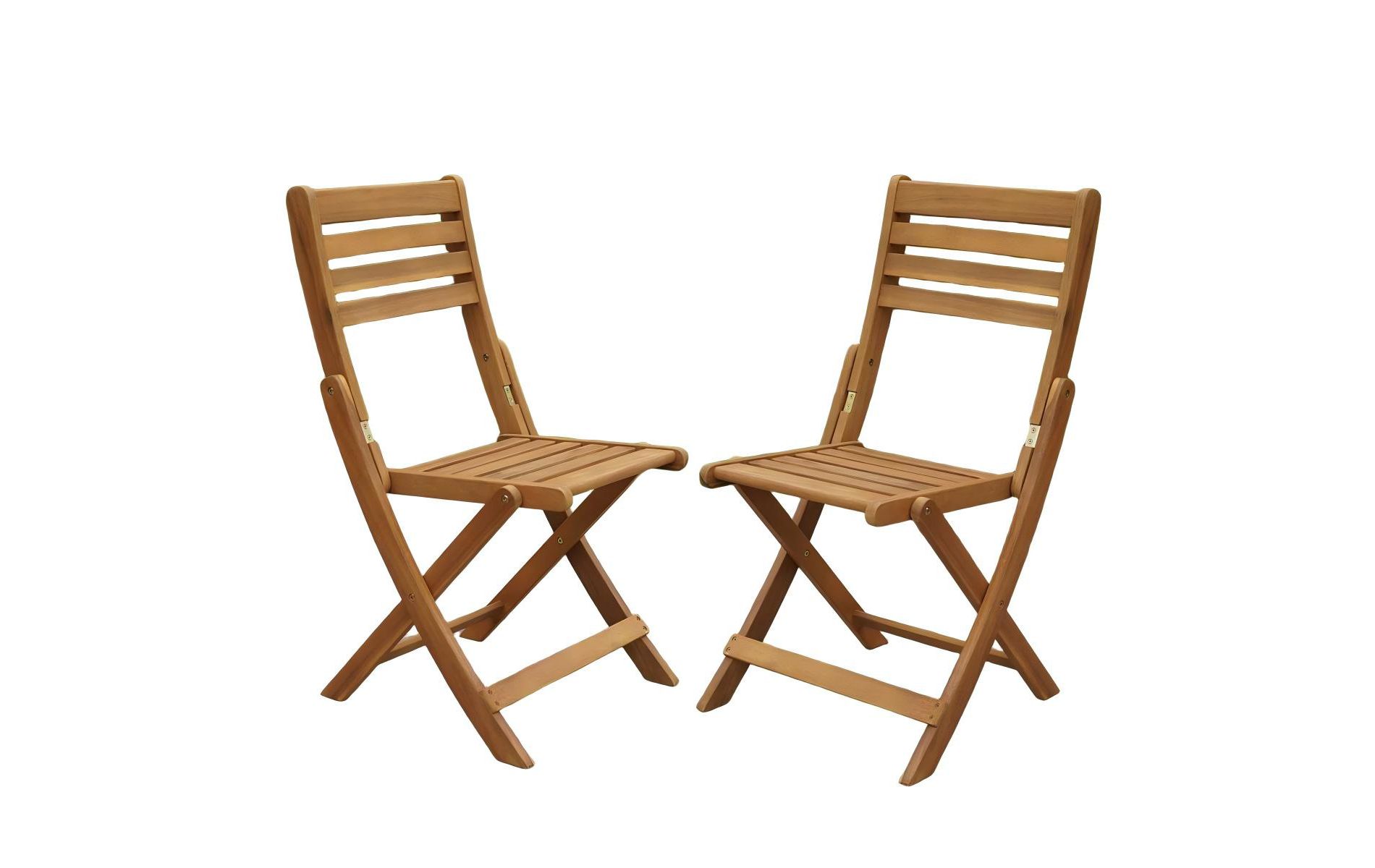 Wood Folding Chairs Set of 2, 400lb Capacity Portable Indoor Outdoor Chairs, No Assembly Needed