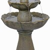Alpine Corporation 34" Polyresin Solar Tan Flower Style Tiered Fountain - 3 of 4