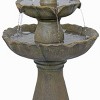 Alpine Corporation 34" Polyresin Solar Tan Flower Style Tiered Fountain - image 3 of 4