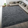 Itopfox Fluffy Dark Grey Area Rug for Bedroom Living Room, Soft Plush Shaggy Deep Gray Kids Rug, Non-Slip and Machine Washable Carpet for Dorm Decor - 3 of 4