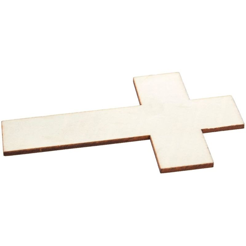 Juvale 25 Pack Unfinished Wood Cross Cutouts for Easter Christmas DIY Wooden Crafts & Decoration, 2.7x4.2 In, 4 of 7