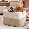 Aoibox Cotton Rope Storage Baskets for Shelves Decorative Woven Organizer Bins White Brown for Home 4 Pack 12 Inch - 4 of 4