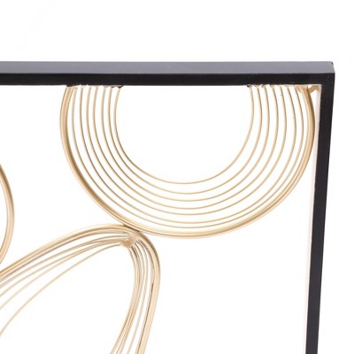 Gold and Silver Abstract Rectangular Metal Wall Art Set