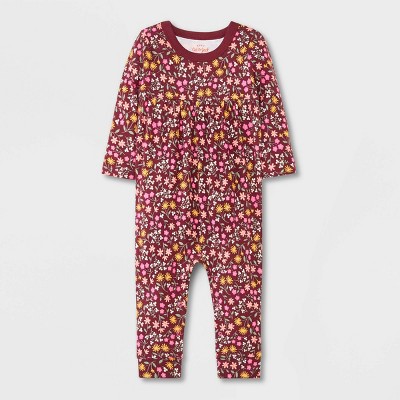 Baby Girls' Floral Long Sleeve Romper - Cat & Jack™ 0-3M