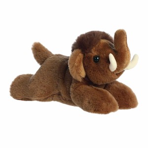 Aurora Small Wynn Woolly Mammoth Mini Flopsie Adorable Stuffed Animal Brown 8" - 1 of 4