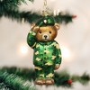 Old World Christmas Blown Glass Ornament for Christmas Tree, Army Bear - 2 of 4