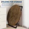 Comfy Oversized Saucer Chair for Adults, Soft Faux Fur Plush Folding Moon Chair, Metal Frame Reading Lounge Chair for Bedroom Living Room Dorm Office - 4 of 4