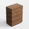 Luck Live 4-drawer storage corner cabinet in walnut color. - 2 of 4
