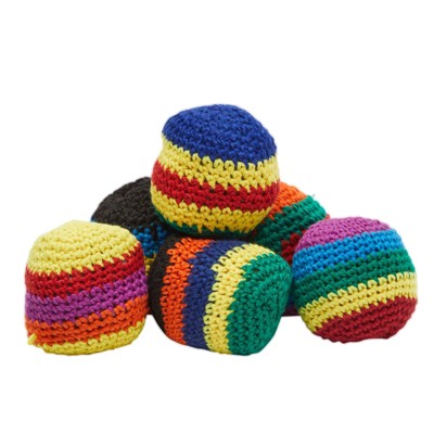 Blue Panda 6 Pack Crochet Knitted Sacks, Footbag Kick Ball, Sports Outdoor Play Toys, Summer Party Supplies