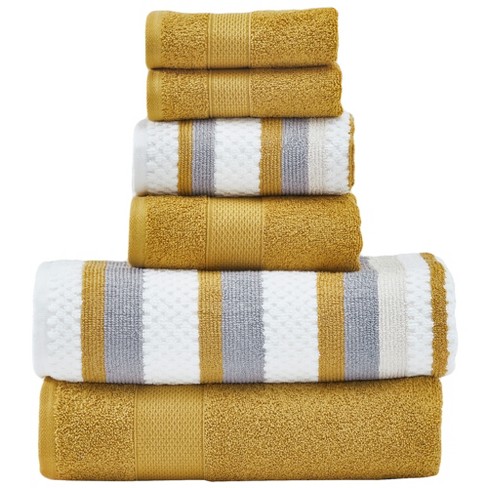 6pc Signature Solid Bath Towel Set Gold - Cassadecor