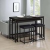Coaster Hawes 4pc Transitional Multipurpose Wood Counter Height Dining Set Black/Dark Chocolate - 4 of 4