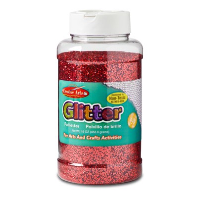 Charles Leonard Creative Arts by Charles Leonard Glitter, 16 oz. Bottle, Red (Pack of 2)