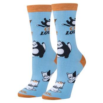 Cool Socks, Cat Lover, Funny Novelty Socks, Medium