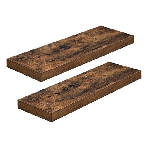Reclaimed Barn Wood Floating Accent Shelves | Flush Mount Floating Brackets  | Set of 2
